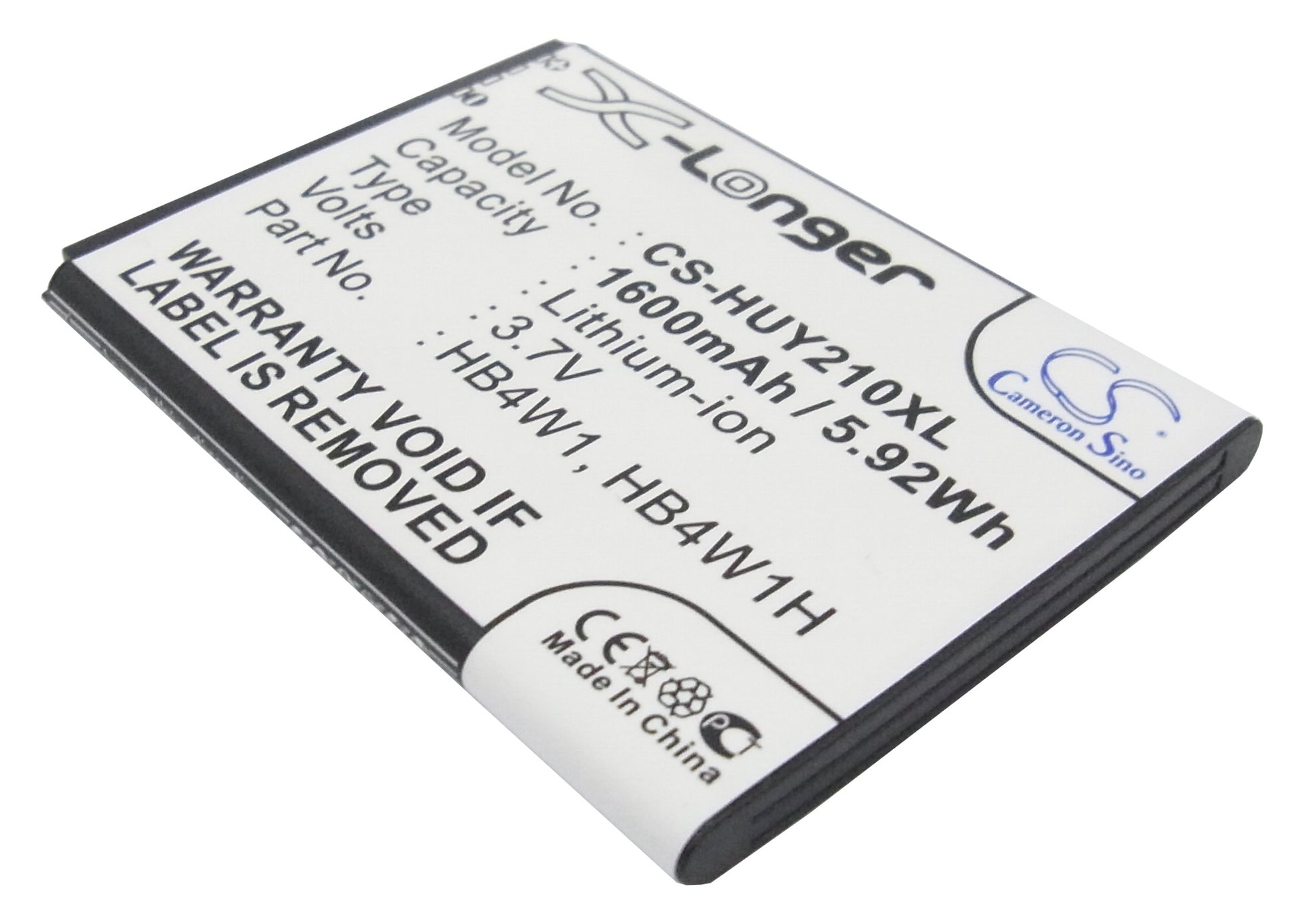 3.7V 1600mAh/5.92Wh Li-ion Mobile/SmartPhone Battery for Huawei