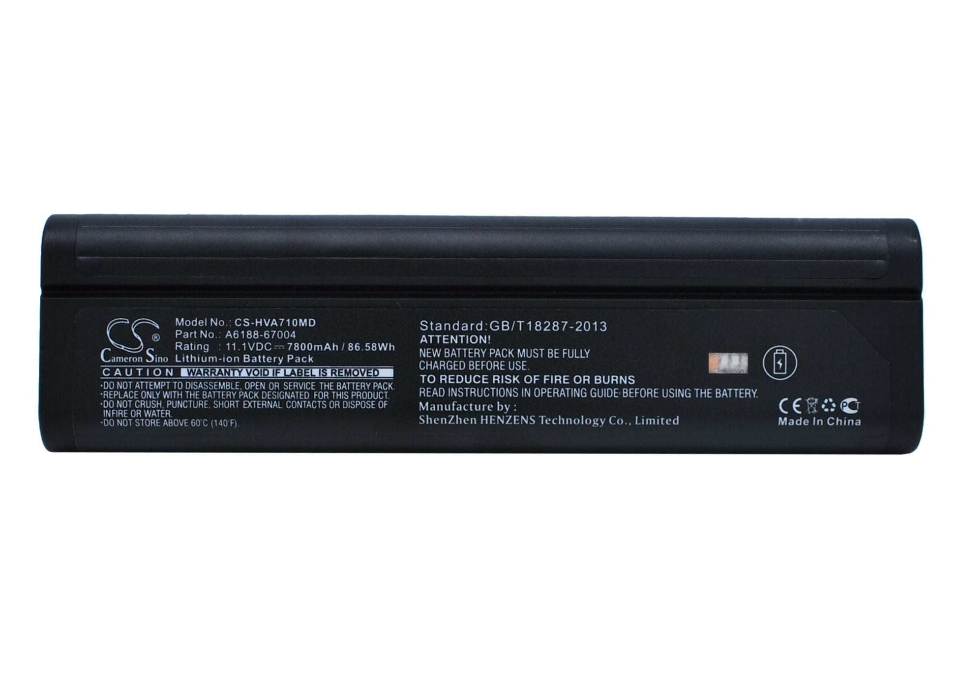 11.1V 7800mAh/86.58Wh Li-ion Medical Battery for Yokogawa