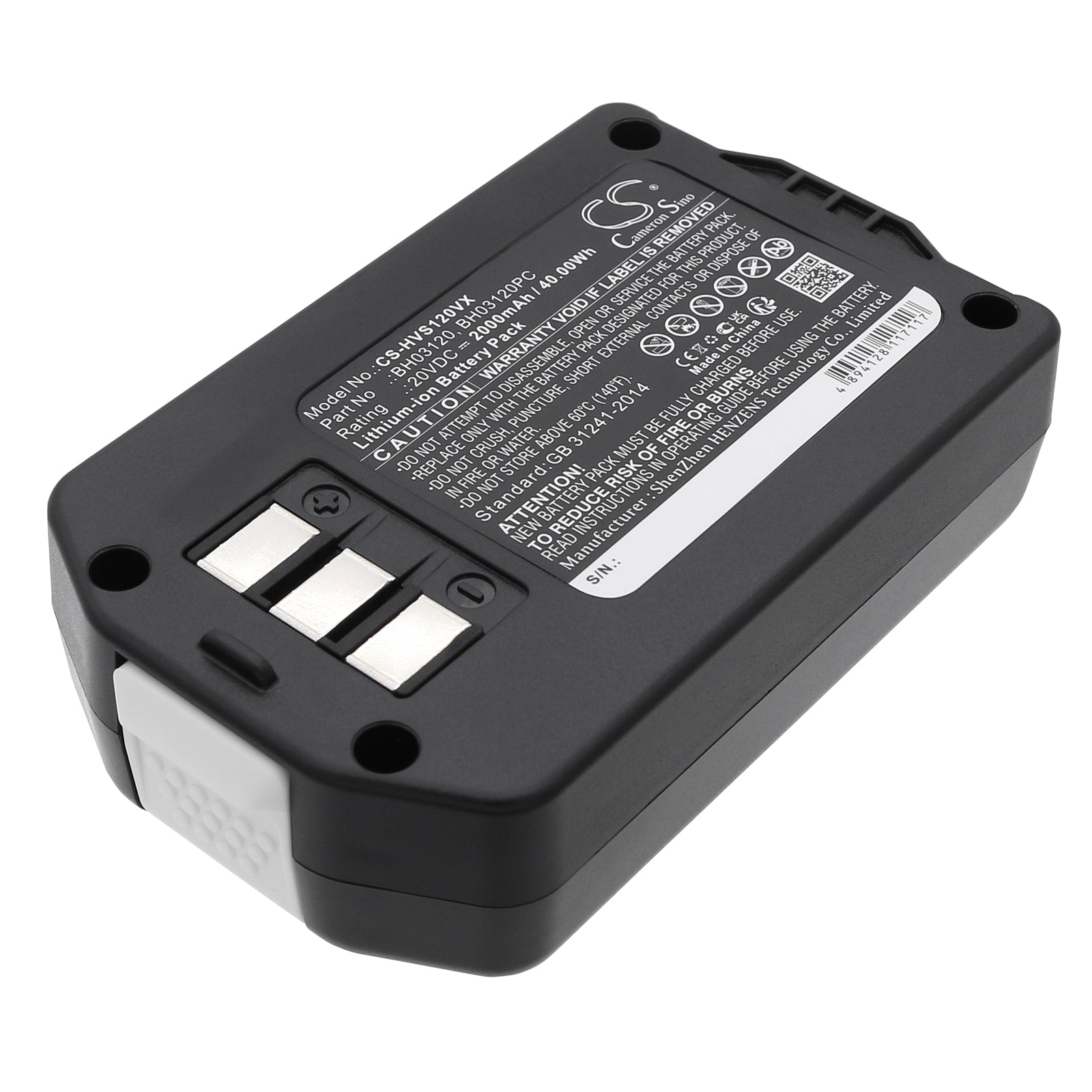 20V 2000mAh/40.00Wh Li-ion Vacuum Battery for Hoover