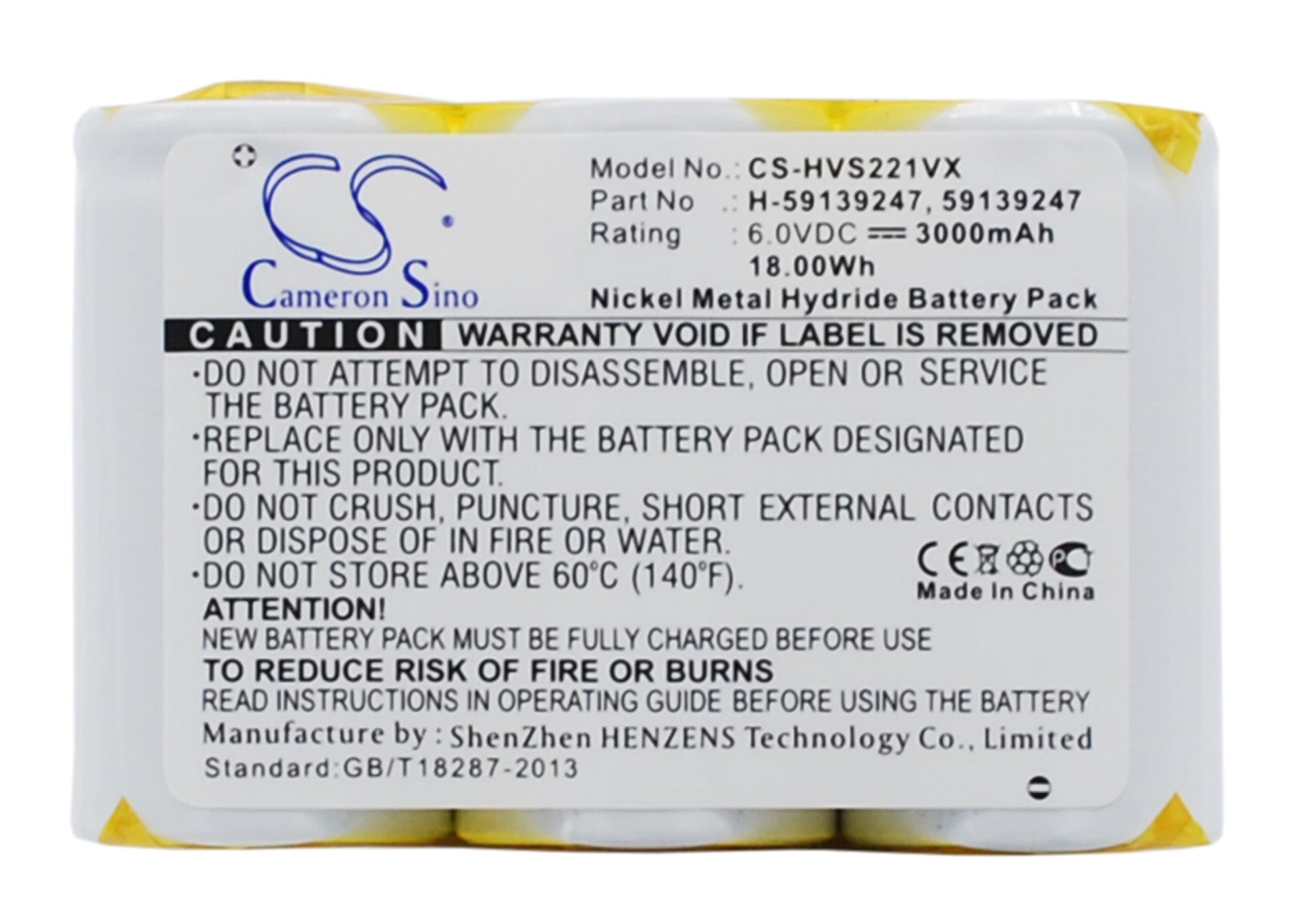 6V 3000mAh/18.00Wh Ni-MH Vacuum Battery for Hoover