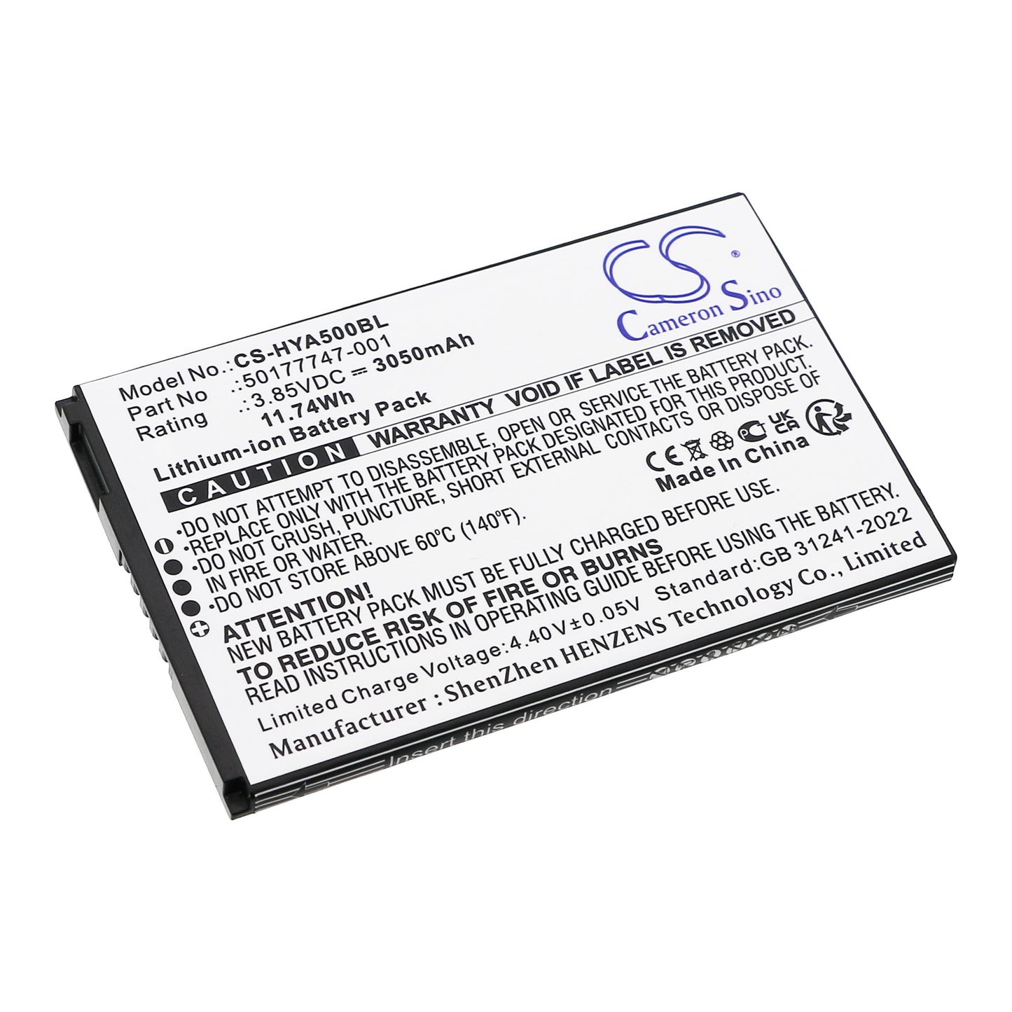 CS-HYA500BL Replacement Battery – Compatible with ScanPal EDA5S