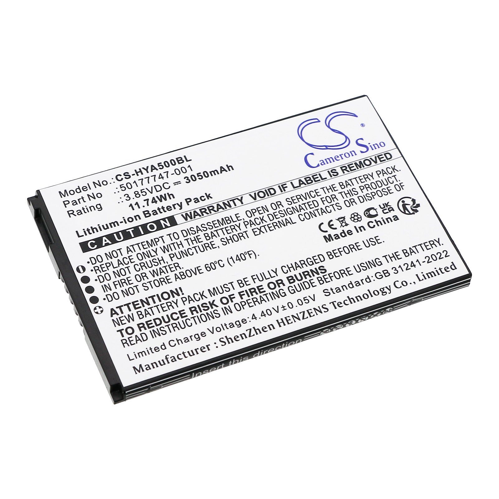 CS-HYA500BL Replacement Battery – Compatible with ScanPal EDA5S