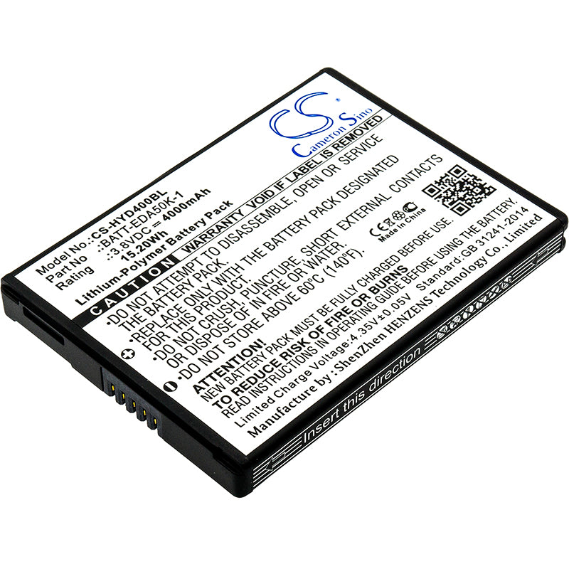 3.8V 4000mAh/15.20Wh Li-Polymer Barcode/Scanner Battery for Honeywell