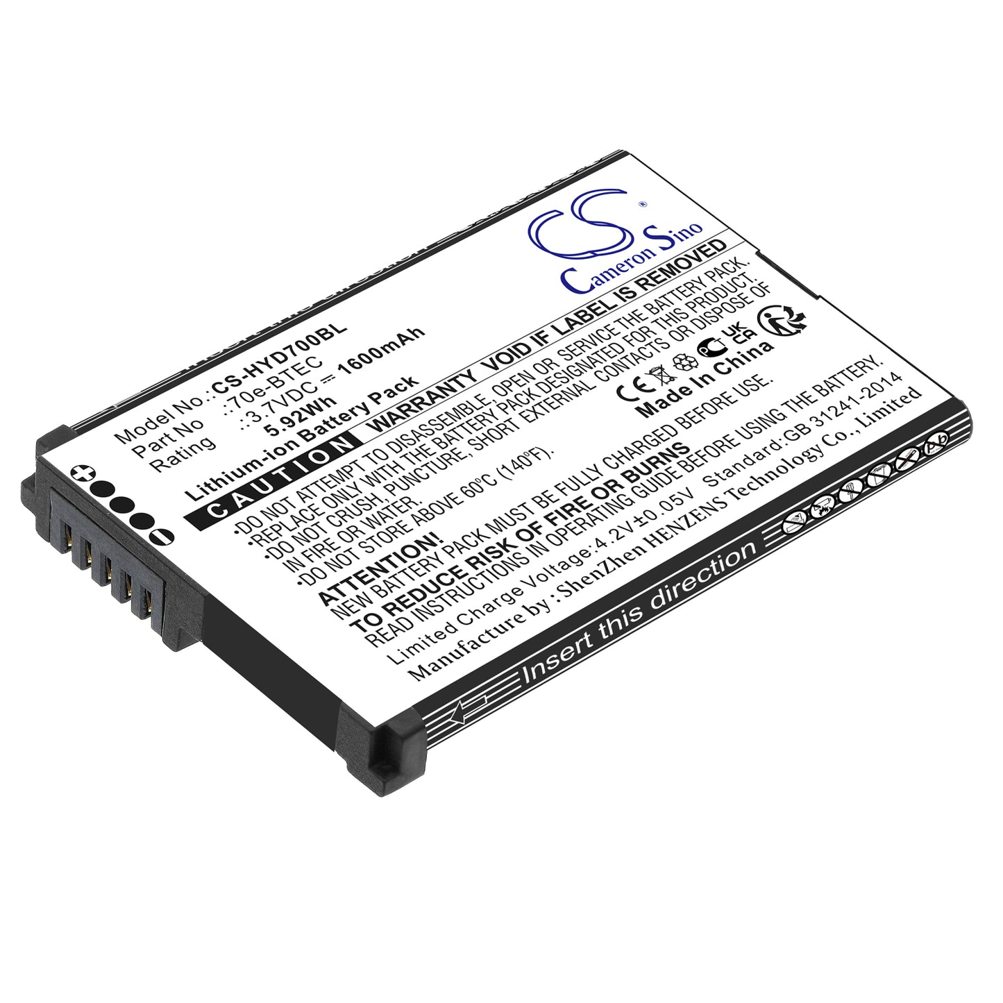 CS-HYD700BL Replacement Battery – Compatible with Captuvo SL42 Sled, Dolphin 60s, Dolphin 70e, Dolphin 75e, Healthcare Sled