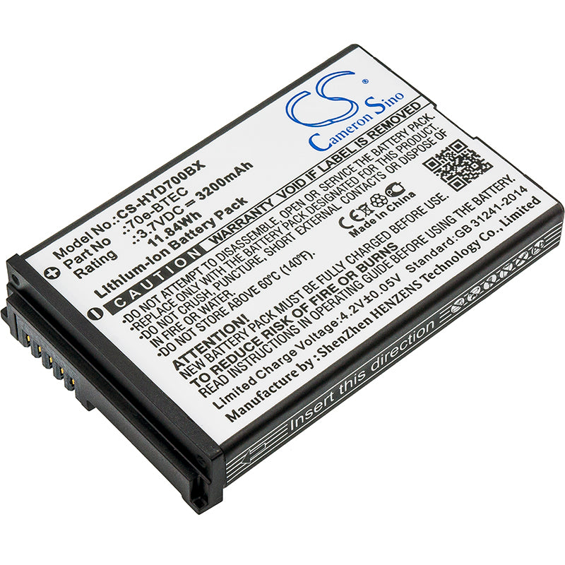 3.7V 3200mAh/11.84Wh Li-ion Barcode/Scanner Battery for Honeywell