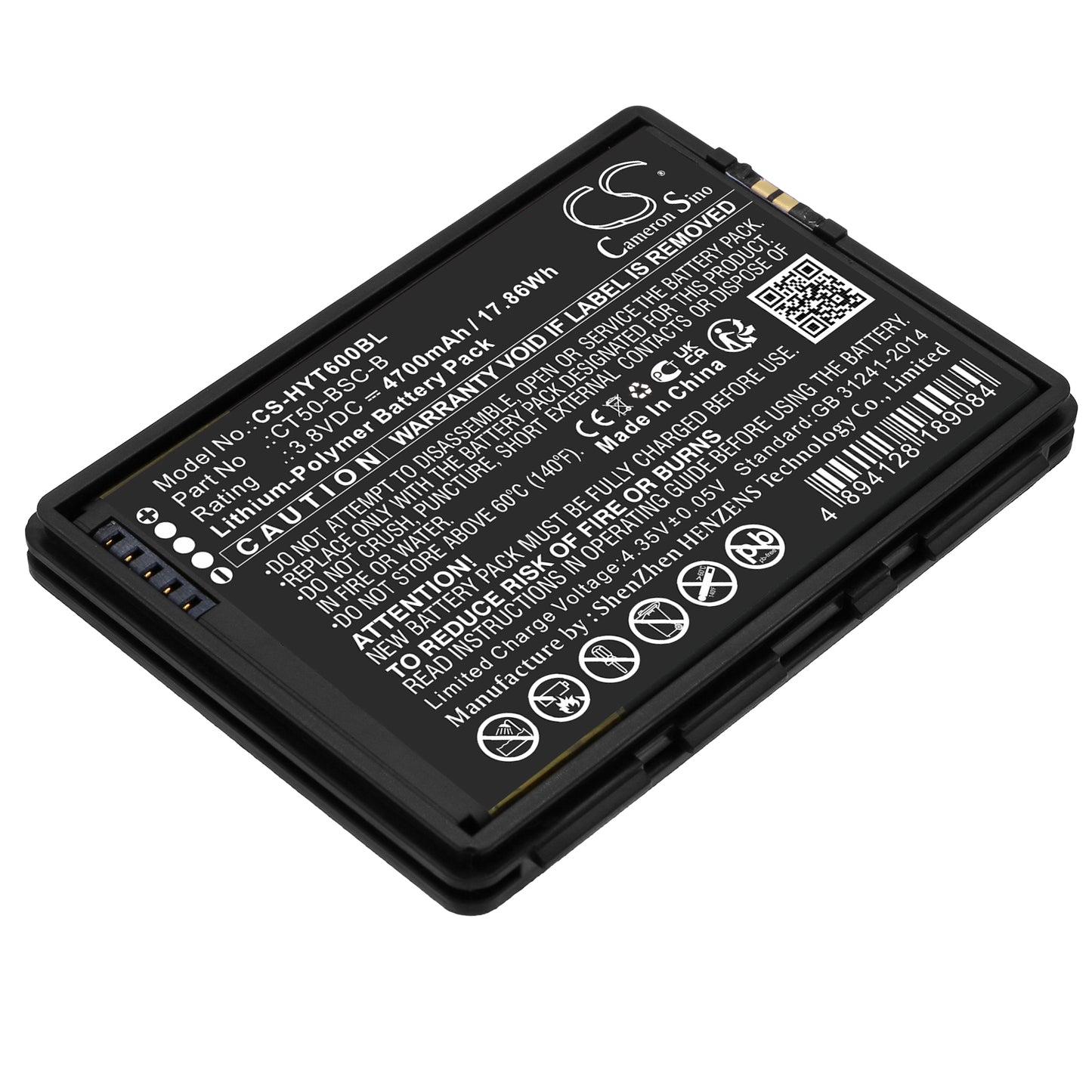CS-HYT600BL Replacement Battery – Compatible with CT50, CT60, CT60XP, CT60XP NI, Dolphin CT60, Dolphin CT65