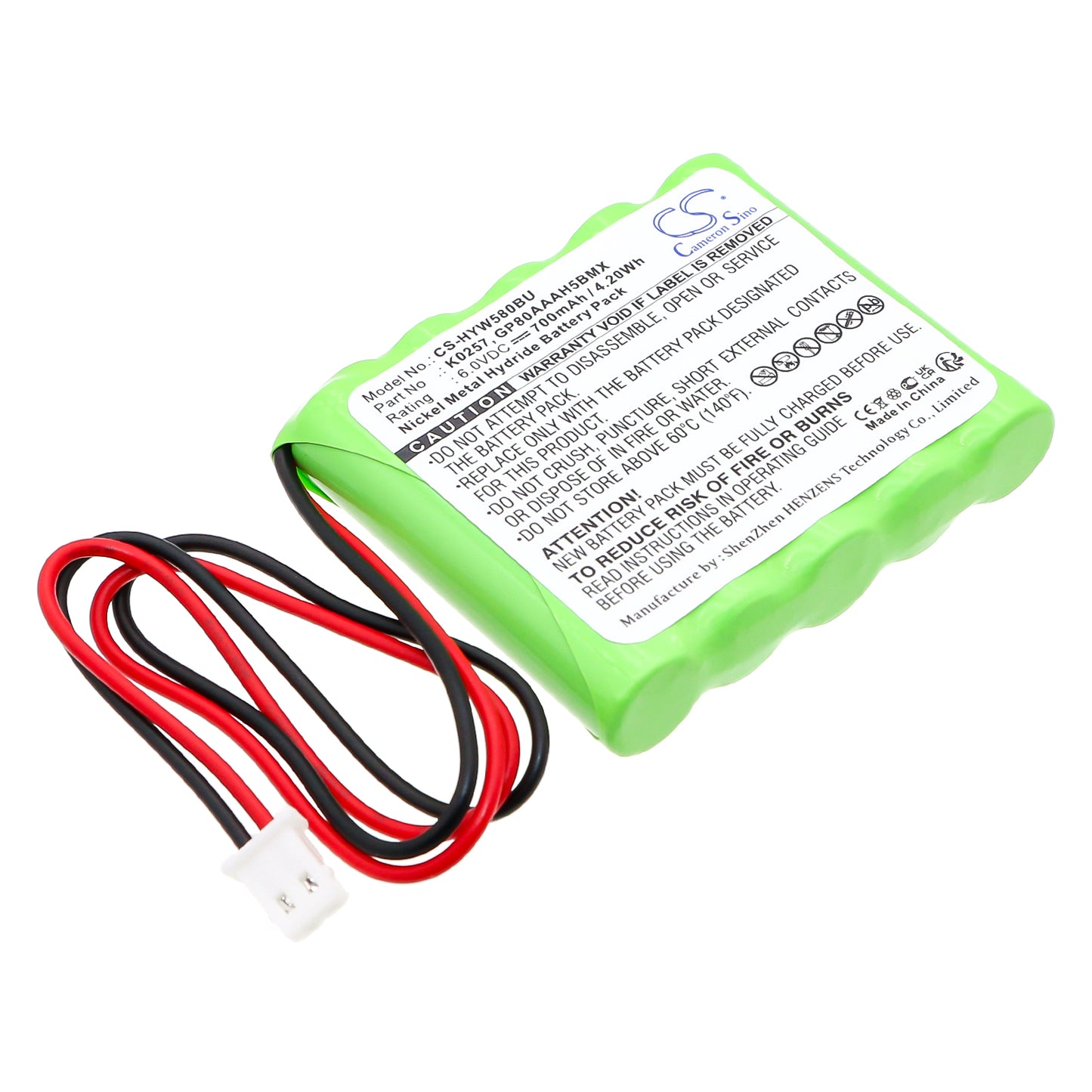 6V 700mAh/4.20Wh Ni-MH Alarm System Battery for Honeywell