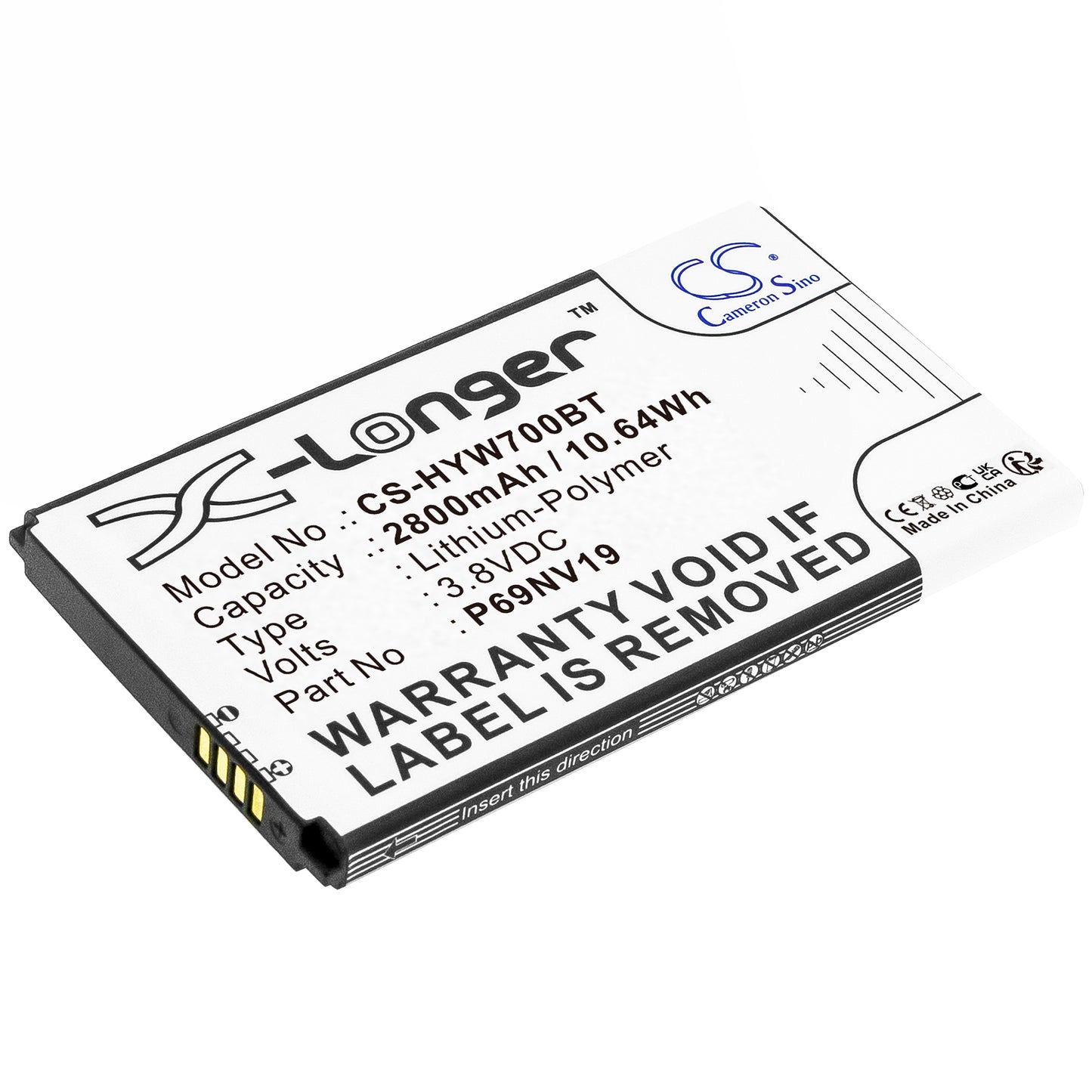 CS-HYW700BT Replacement Battery – Compatible with WTS700 Resideo 7" Wireless Sec