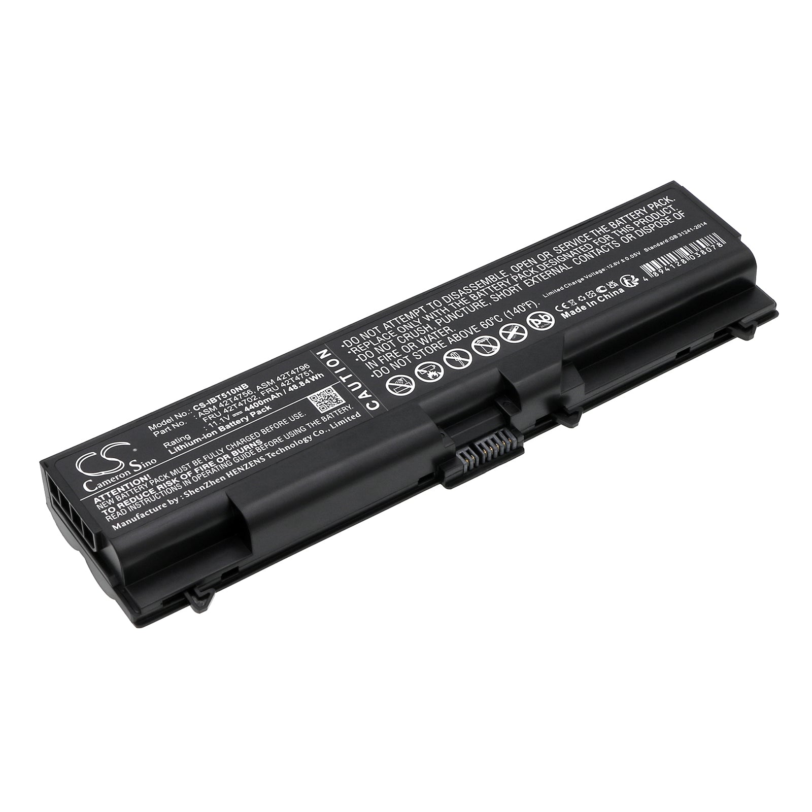 11.1V 4400mAh/48.84Wh Li-ion Notebook/Laptop Battery for Lenovo
