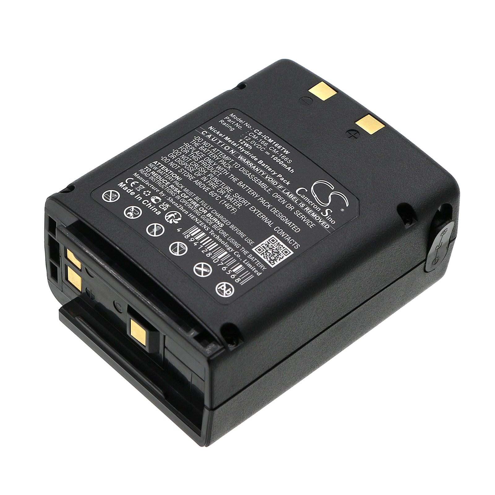 12V 1000mAh/12.0Wh Ni-MH Two-Way Radio Battery for Icom