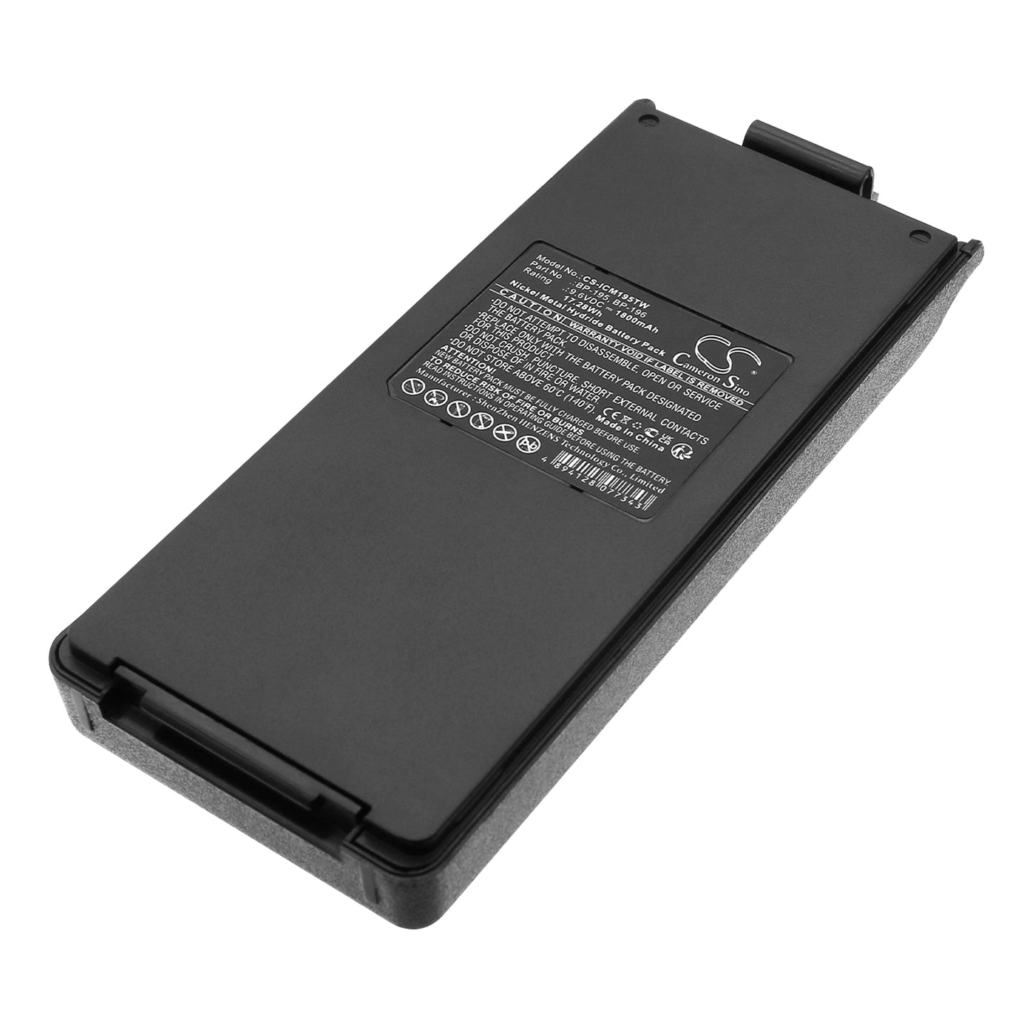 9.6V 1800mAh/17.28Wh Ni-MH Two-Way Radio Battery for Icom