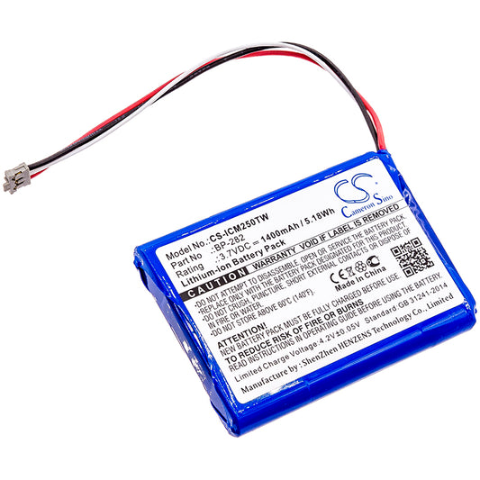 3.7V 1400mAh/5.18Wh Li-ion Two-Way Radio Battery for Icom