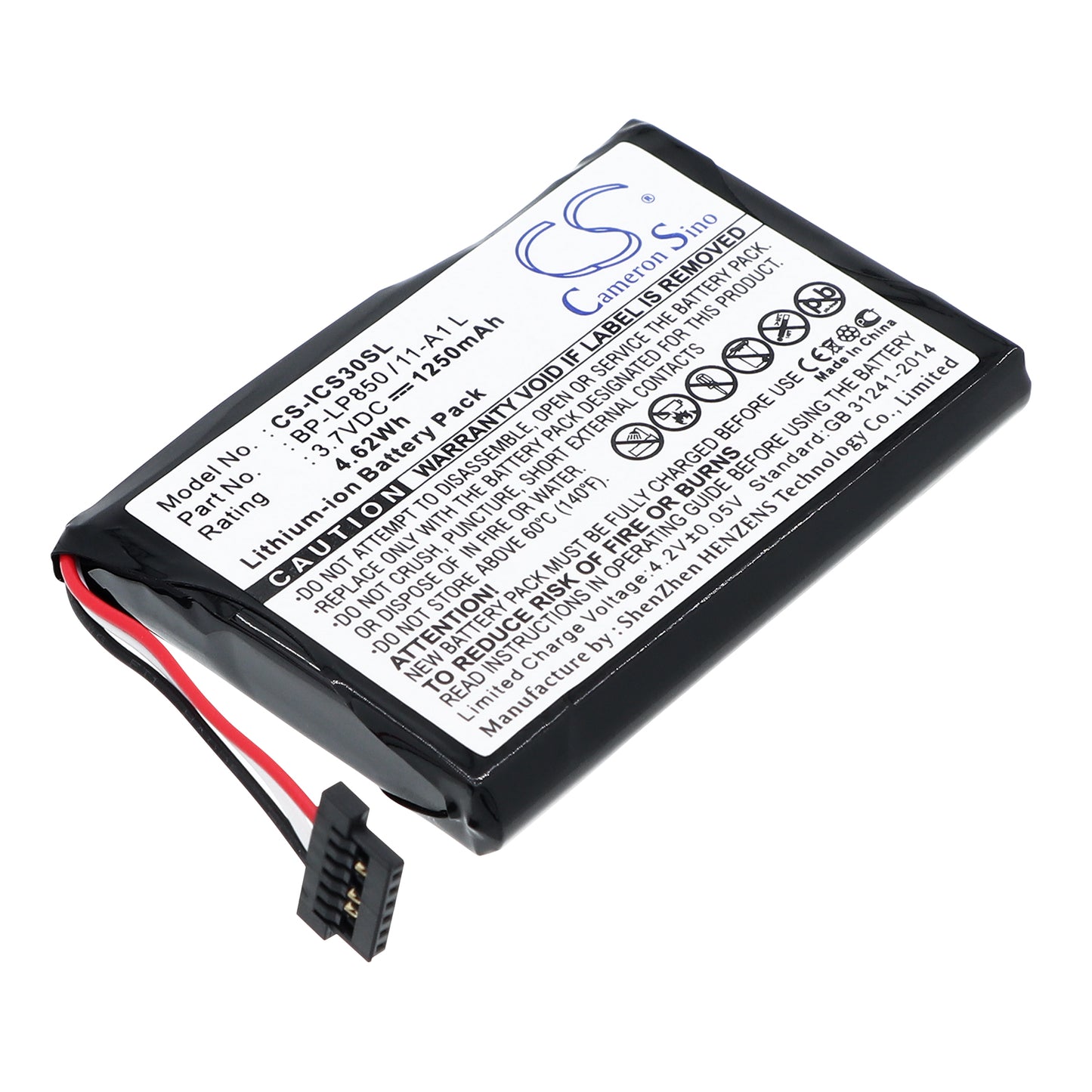 3.7V 1250mAh/4.63Wh Li-ion GPS/Navigator Battery for Navman