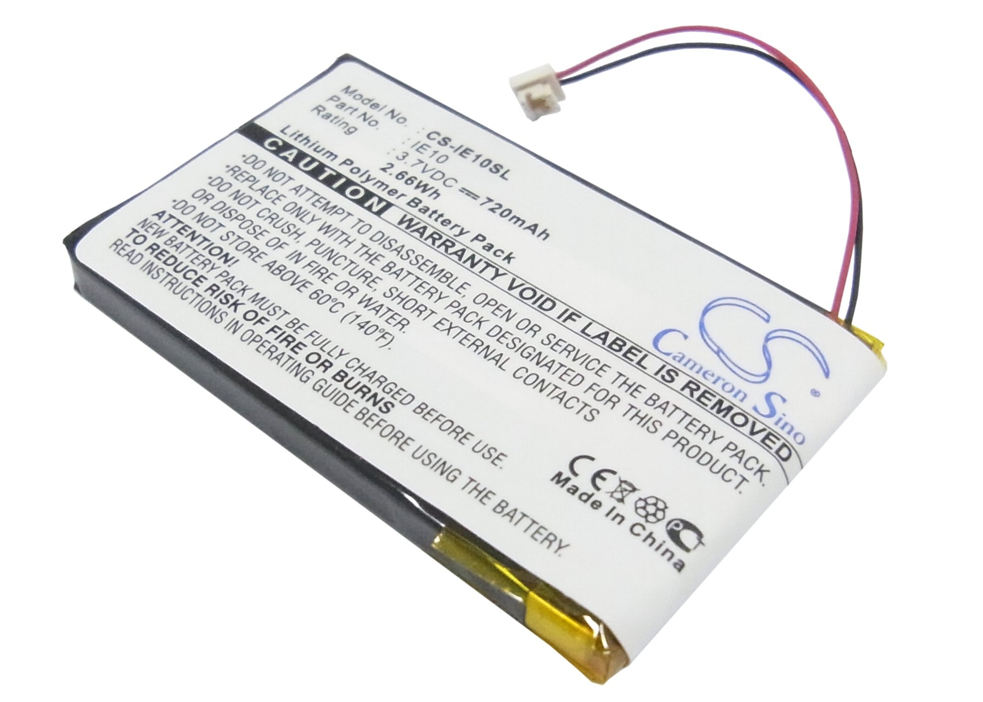 3.7V 720mAh Li-Polymer MP3/MP4/PMP Battery for iRiver