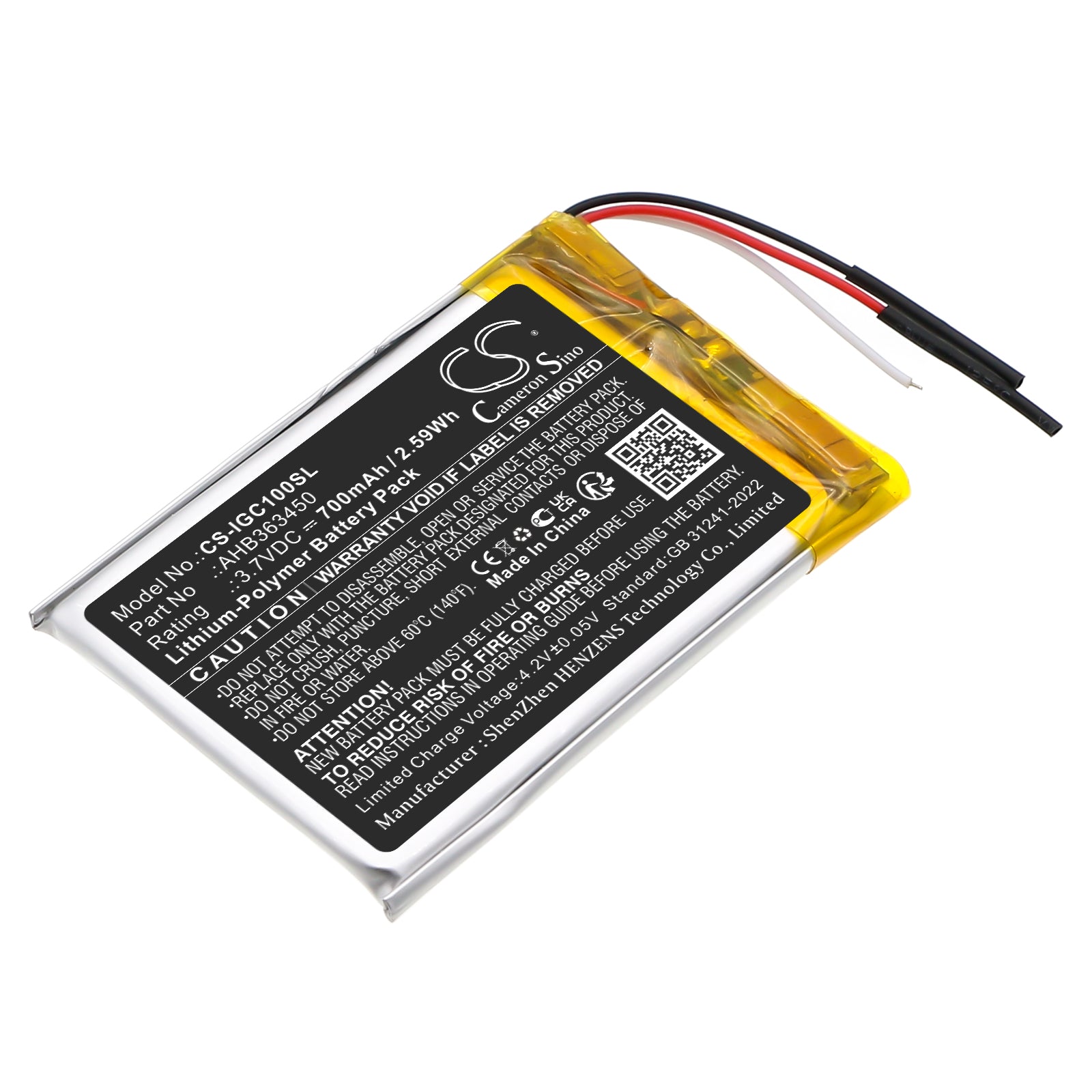 CS-IGC100SL Replacement Battery – Compatible with BSC100, BSC100S