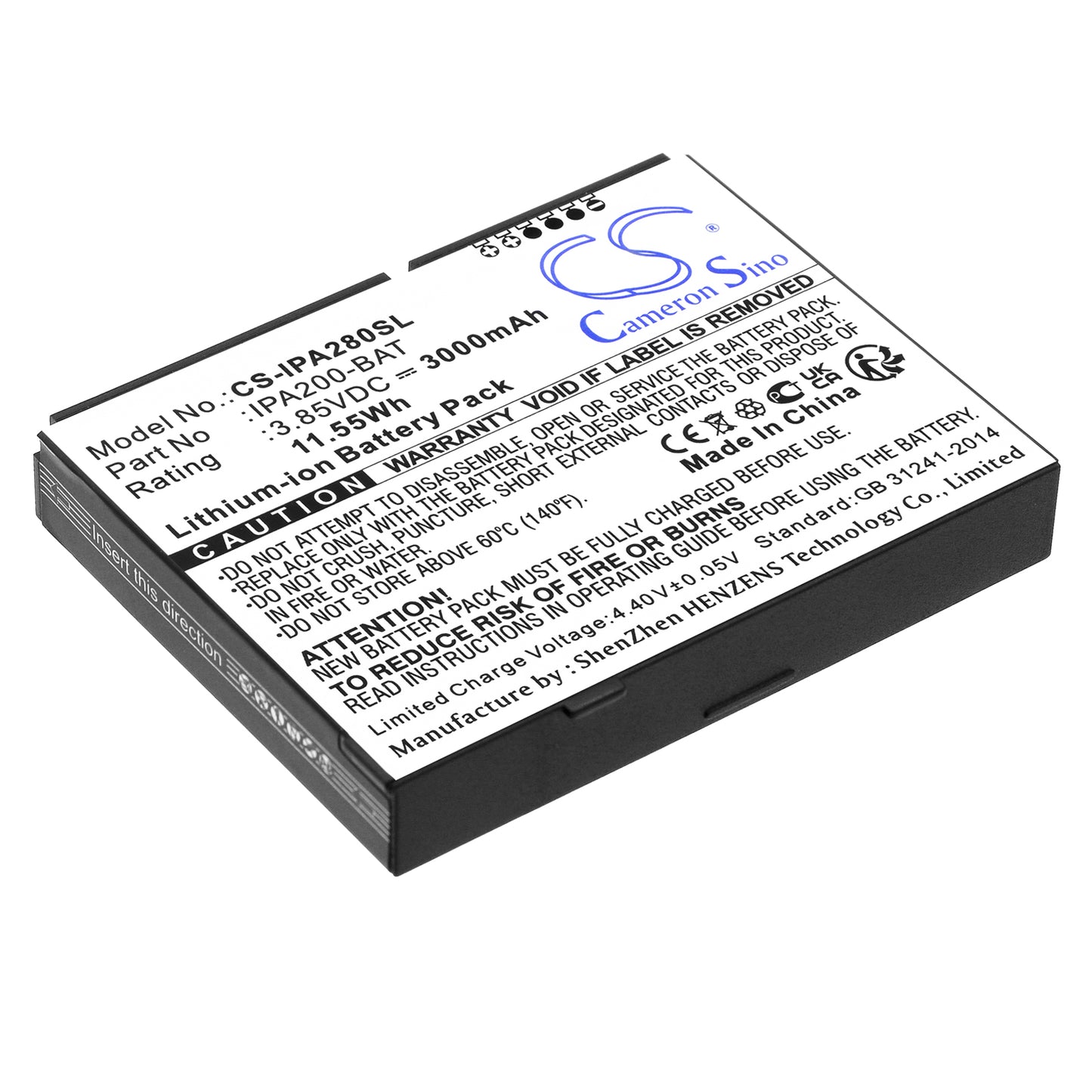 CS-IPA280SL Replacement Battery – Compatible with iPA200, iPA280