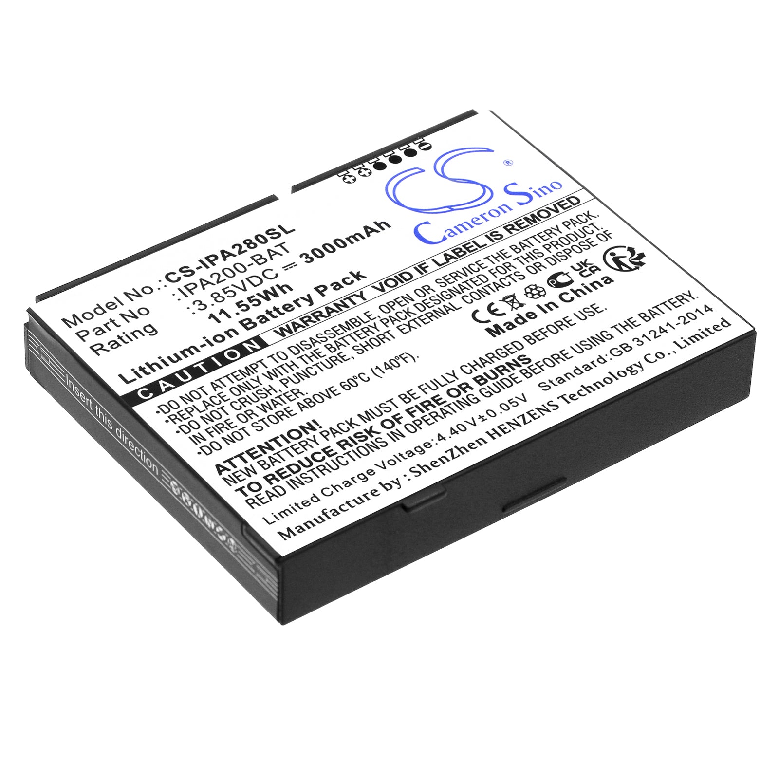 CS-IPA280SL Replacement Battery – Compatible with iPA200, iPA280