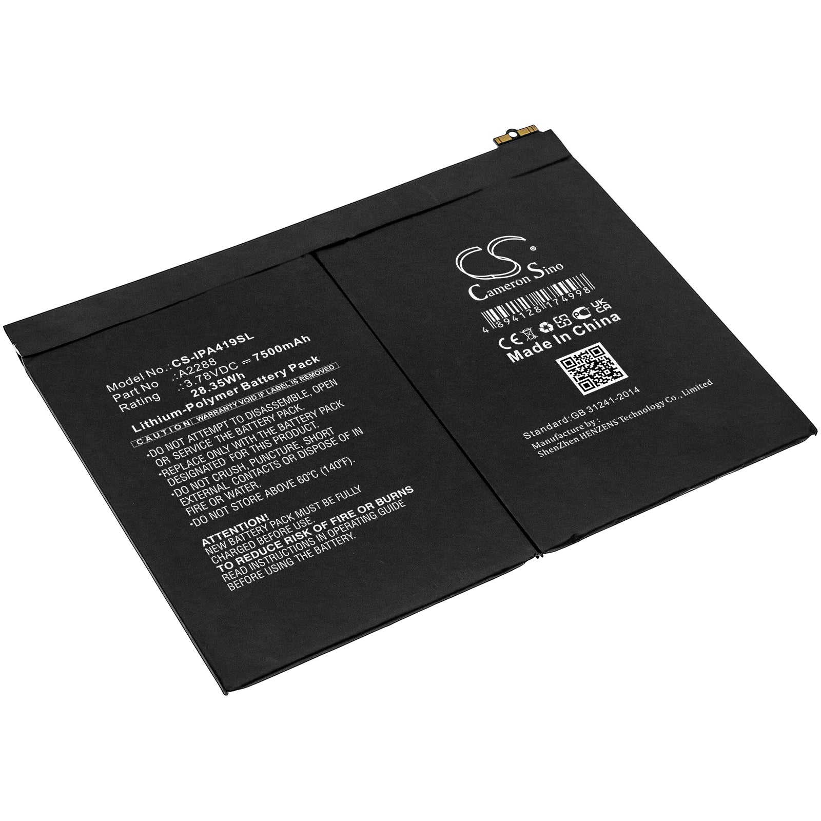 CS-IPA419SL Replacement Battery – Compatible with A2072, A2316, A2324, A2325, iPad 13.1, iPad 13.2, iPad Air 4, iPad Air 4 10.9" 2020