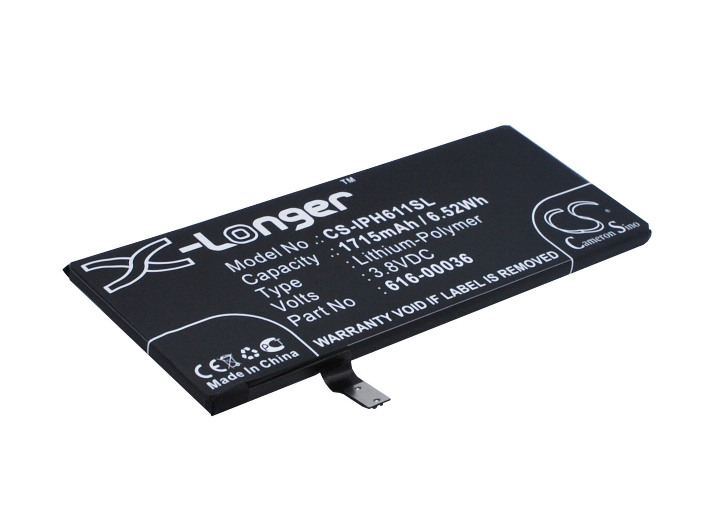 3.8VV 1715mAh/6.52Wh Li-Polymer Mobile/SmartPhone Battery for Apple