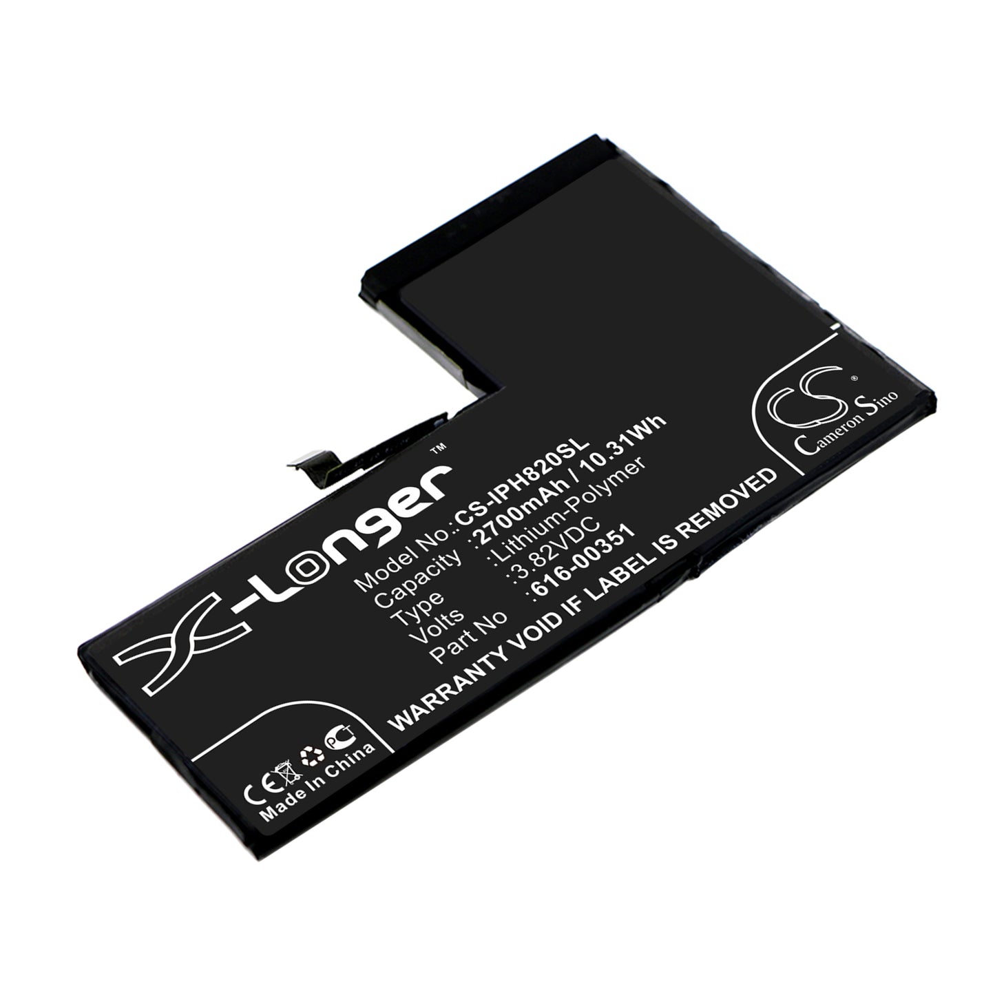 3.82V 2700mAh/10.31Wh Li-Polymer Mobile/SmartPhone Battery for Apple