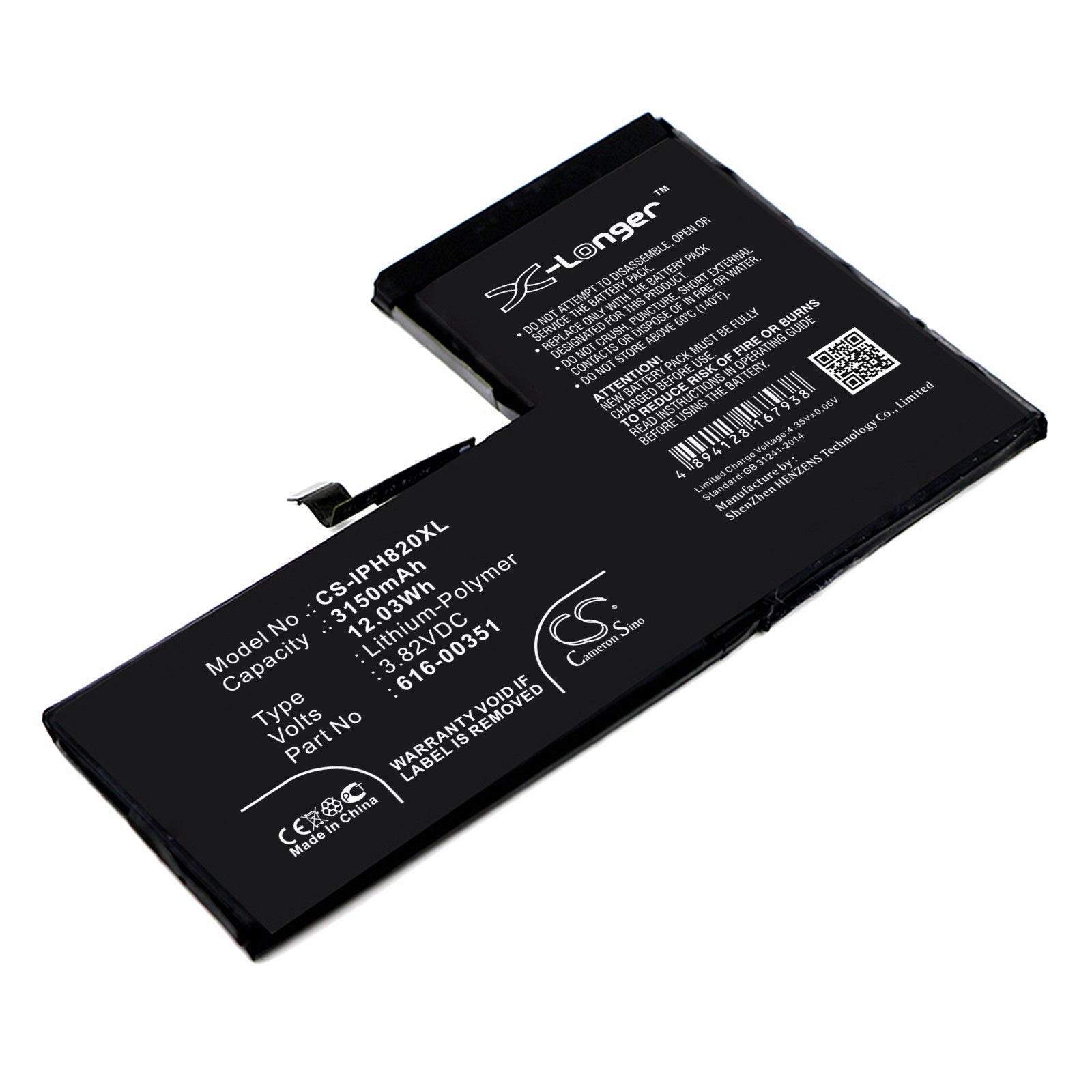 CS-IPH820XL Replacement Battery – Compatible with iPhone X, MQA52LL/A, MQA62LL/A, MQA82LL/A, MQA92LL/A
