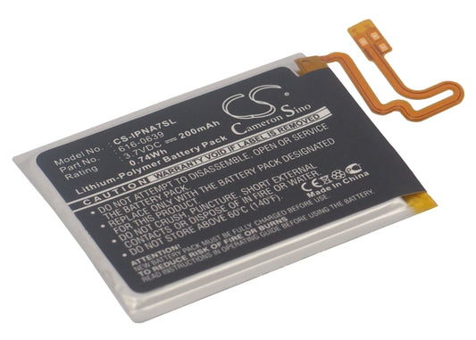 3.7V 200mAh/0.74Wh Li-Polymer MP3/MP4/PMP Battery for Apple