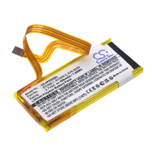 3.7V 450mAh/1.67Wh Li-Polymer MP3/MP4/PMP Battery for Apple