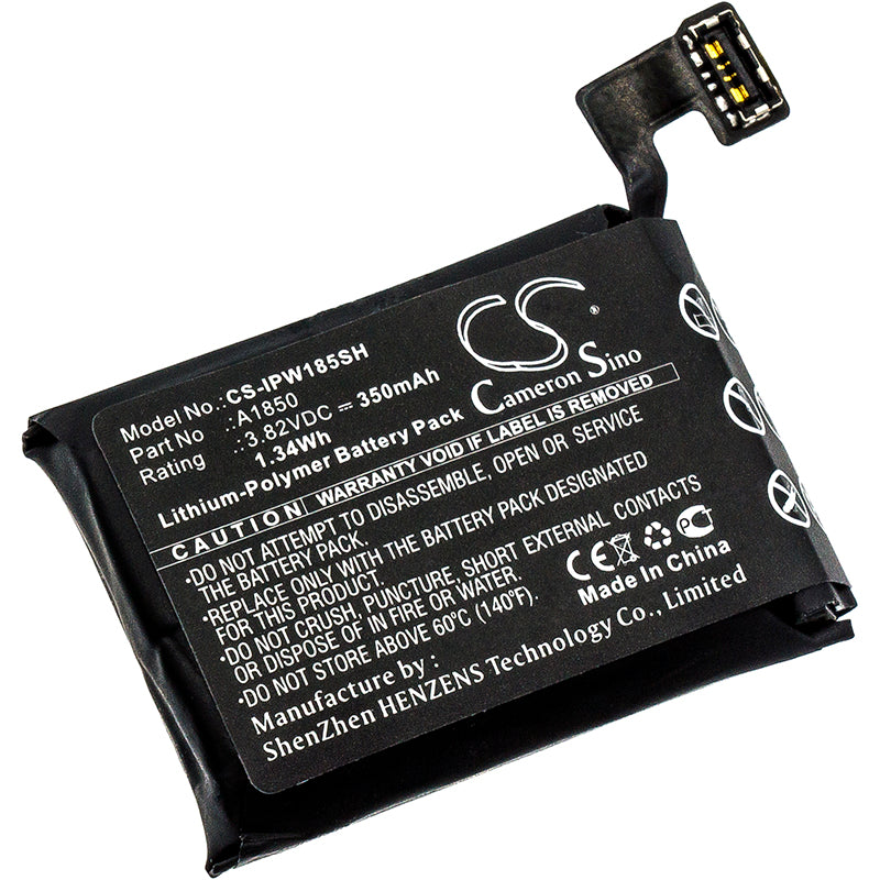 3.82V 350mAh/1.34Wh Li-Polymer Smartwatch Battery for Apple