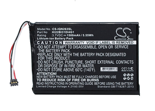 3.7V 1500mAh Replacement For Garmin KI22BI31DI4G1 NUVI