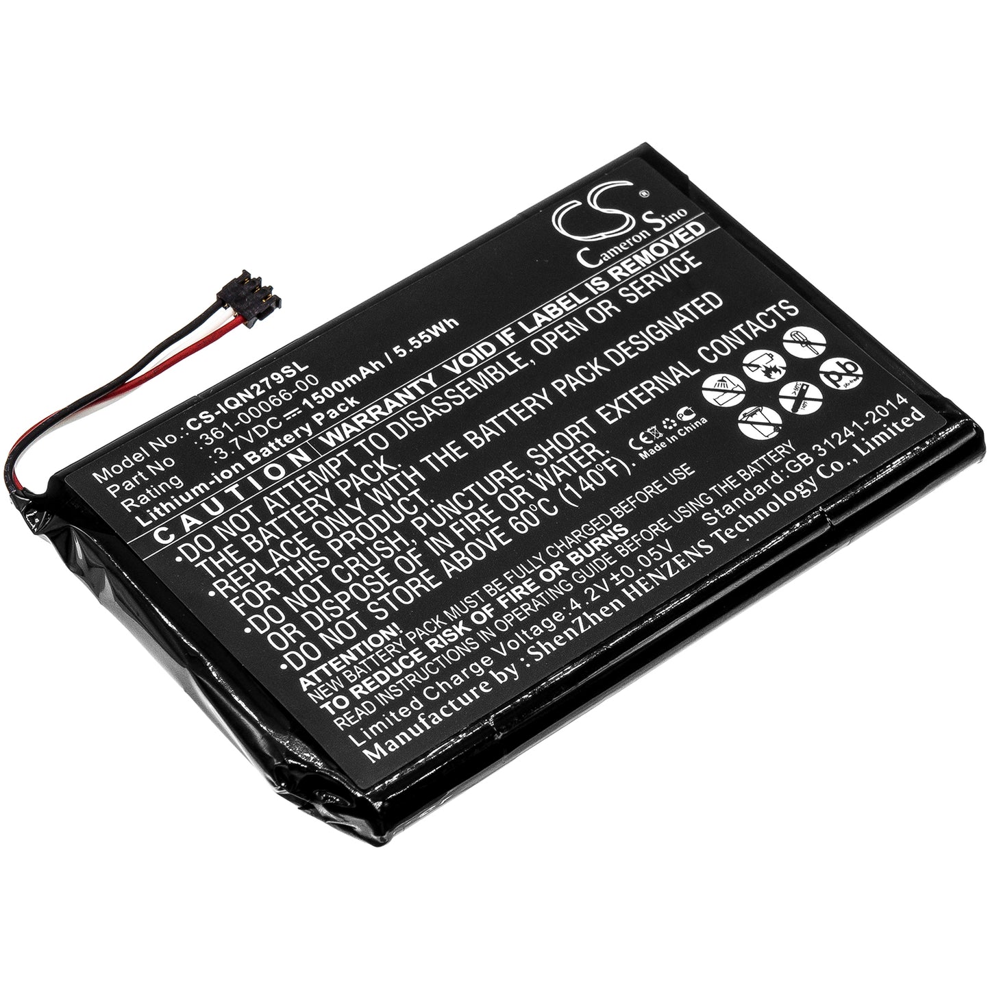 3.7V 1500mAh Li-Ion BATTERY FOR GARMIN 361-00066-00