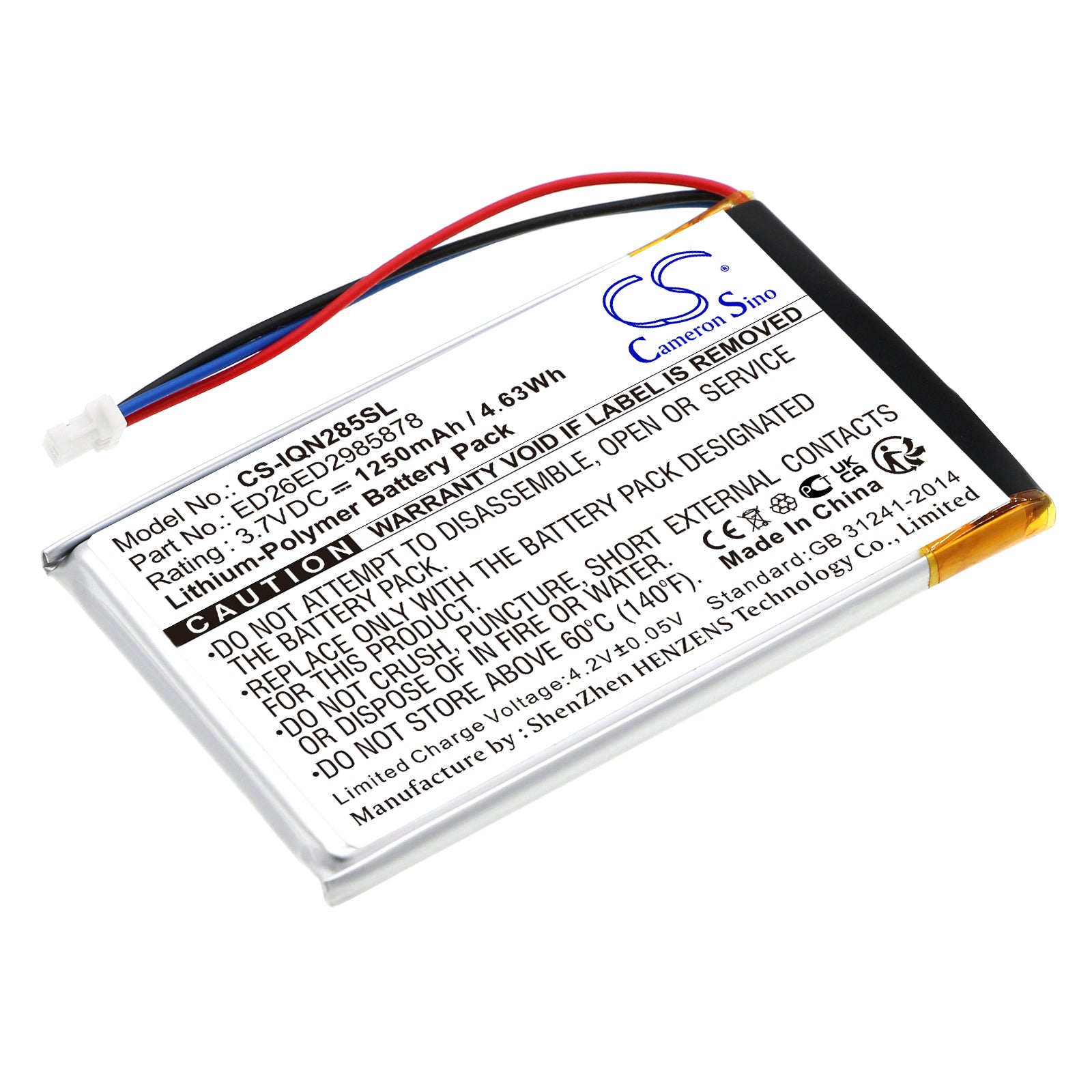 3.7V 1250mAh Li-Polymer GPS/Navigator Battery for Garmin