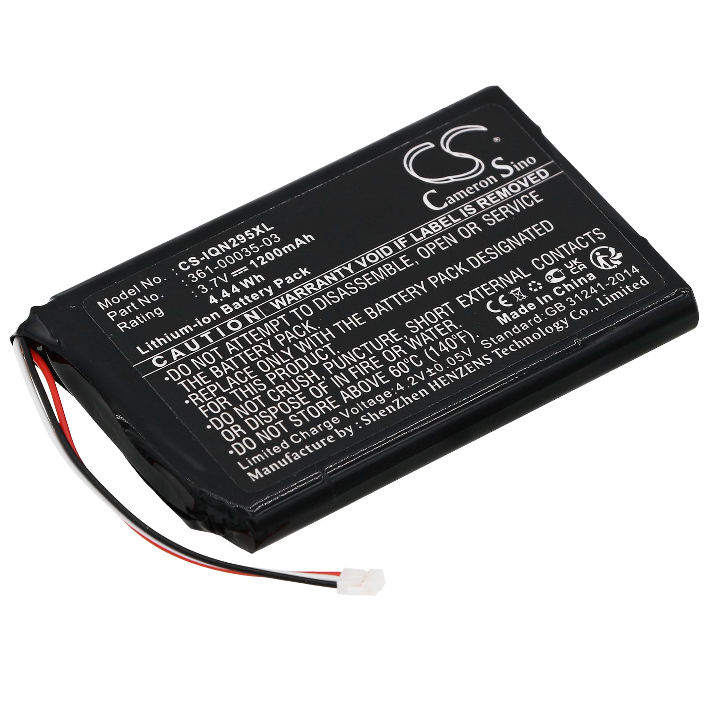 3.7V 1200mAh/4.44Wh Li-ion GPS/Navigator Battery for Garmin