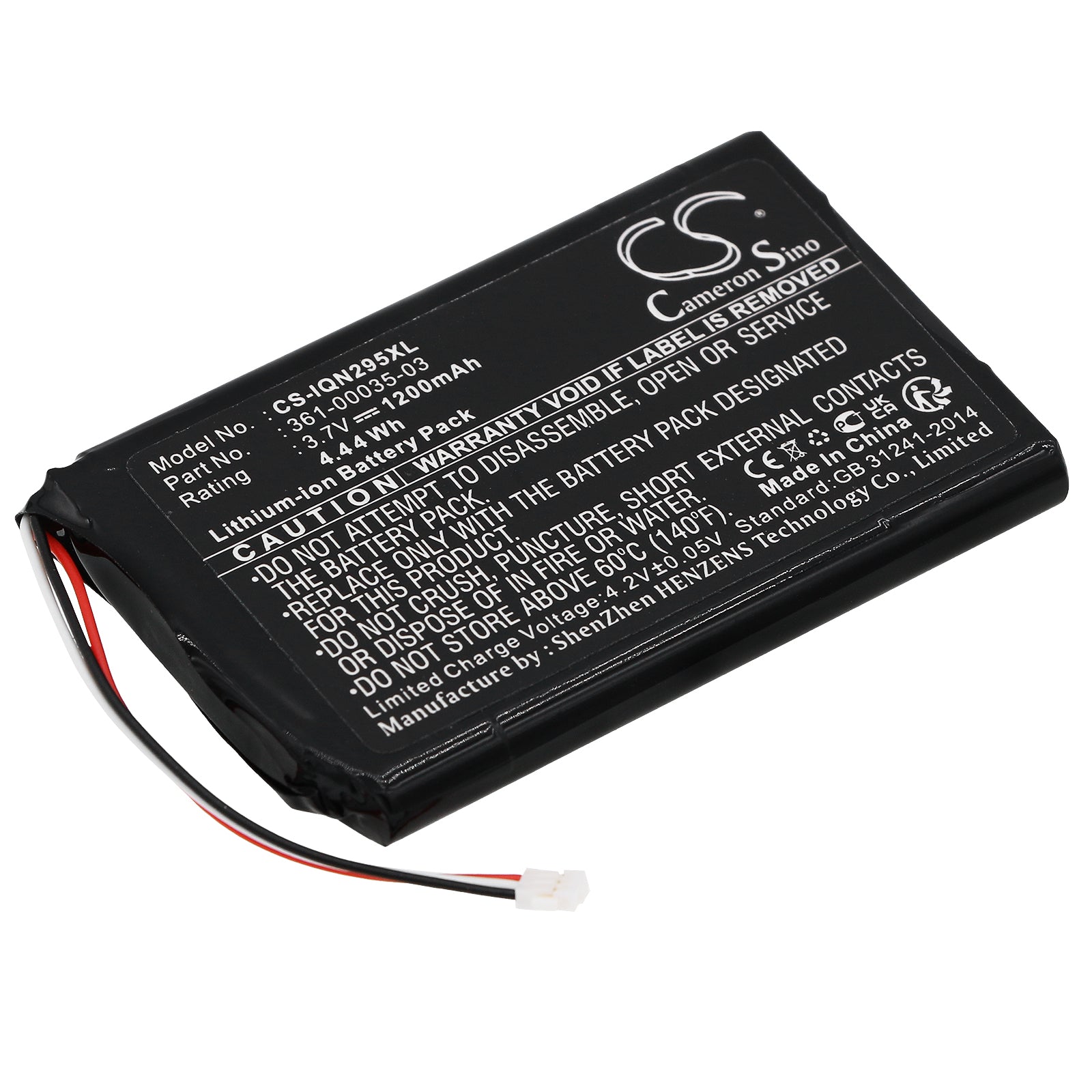 3.7V 1200mAh/4.44Wh Li-ion GPS/Navigator Battery for Garmin