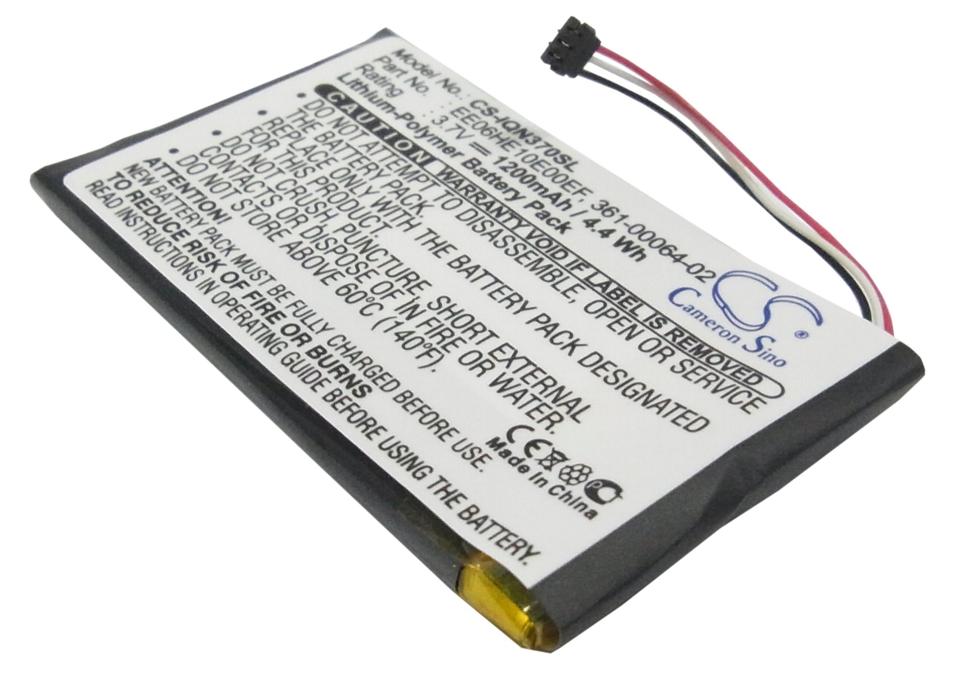 3.7V 1200mAh/4.4Wh Li-Polymer GPS/Navigator Battery for Garmin