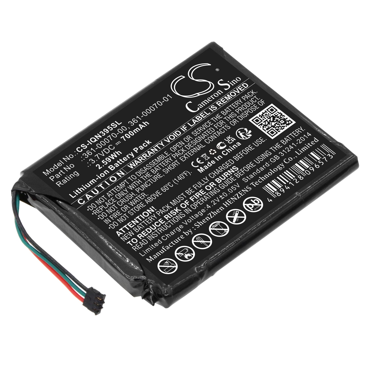 3.7V 1100mAh/4.07Wh Li-ion GPS/Navigator Battery for Garmin