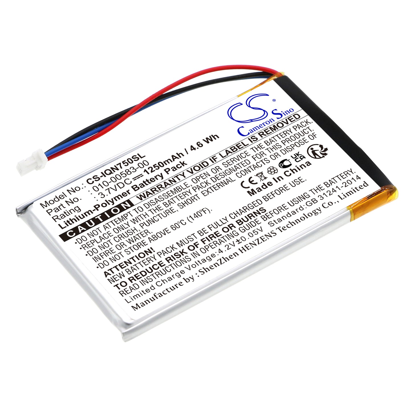 3.7V 1250mAh Li-Polymer GPS/Navigator Battery for Garmin