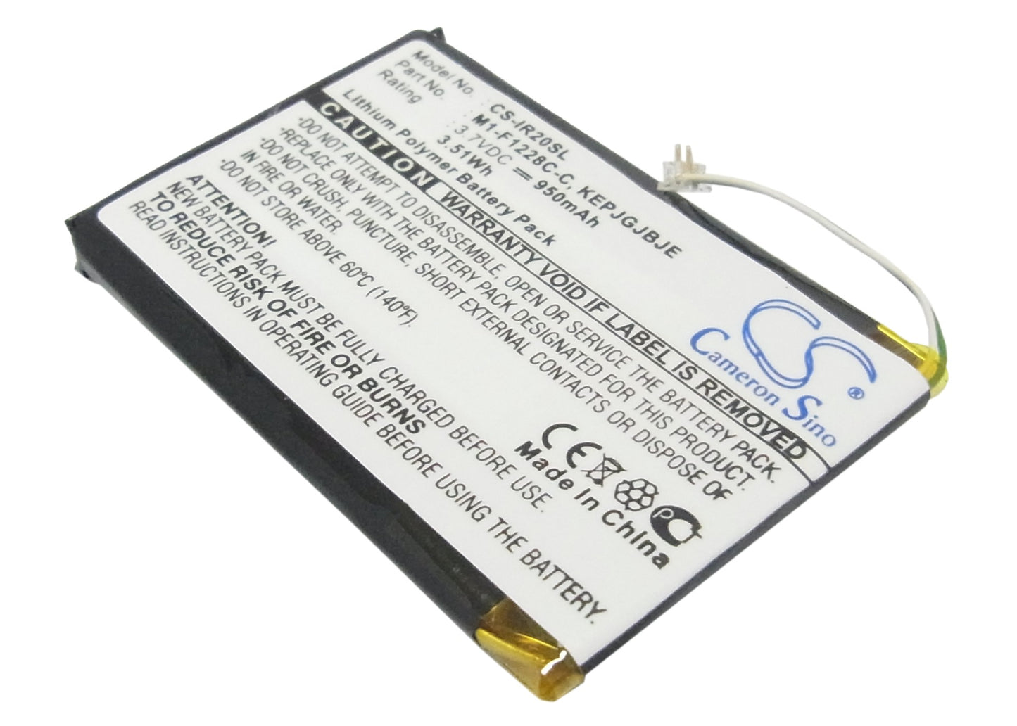 3.7V 950mAh/3.52Wh Li-Polymer MP3/MP4/PMP Battery for iRiver