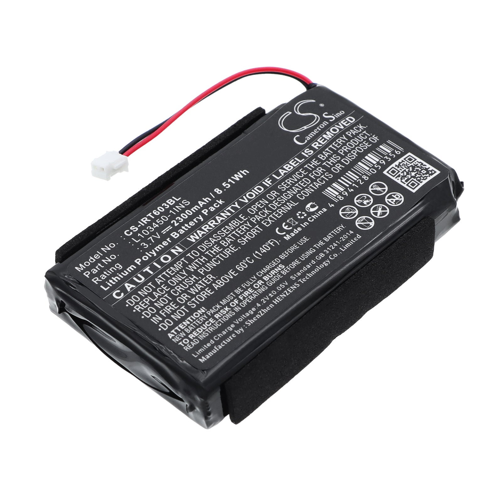 3.7V 2300mAh Li-Polymer Barcode/Scanner Battery for Intermec