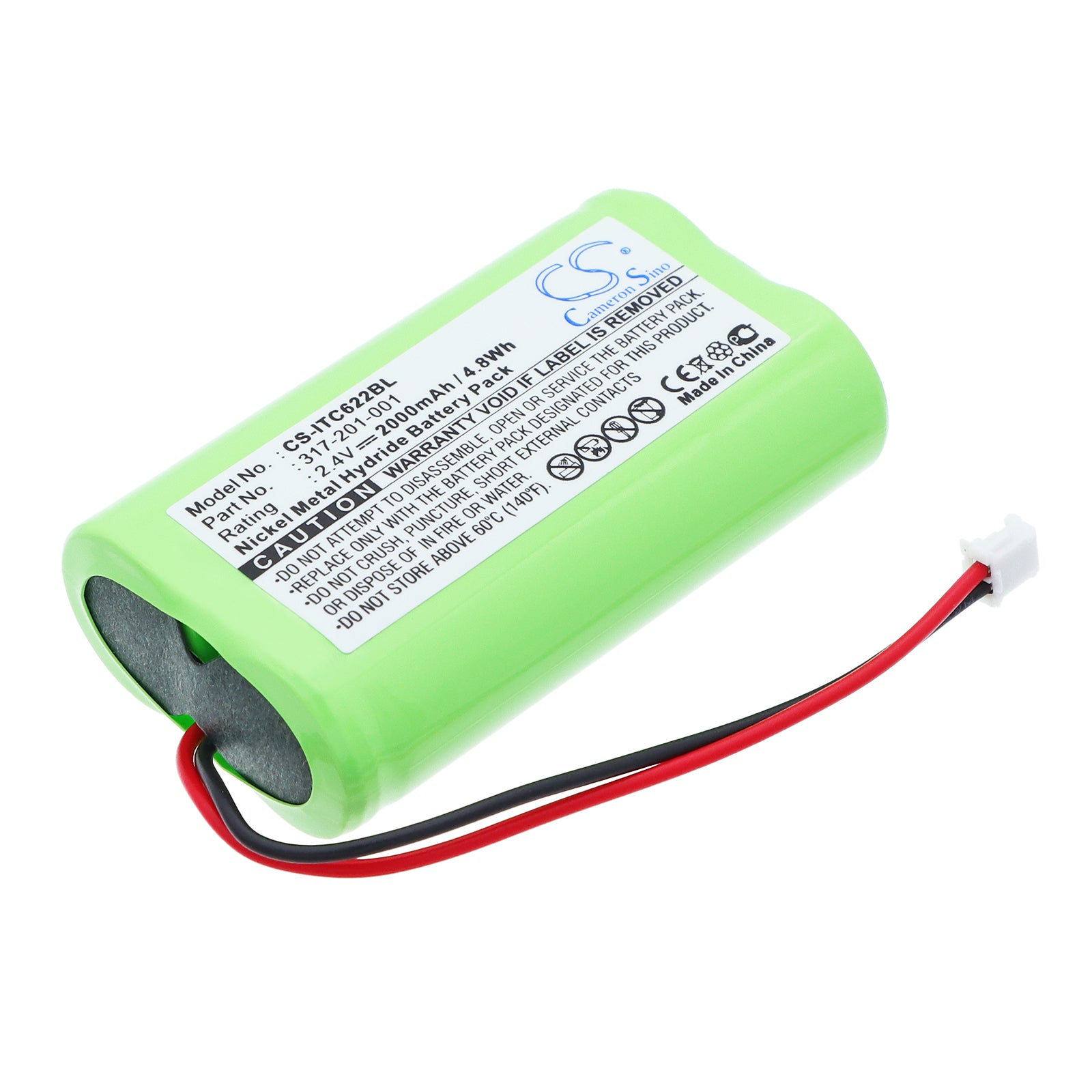 2.4V 2000mAh Ni-MH Barcode/Scanner Battery for Intermec
