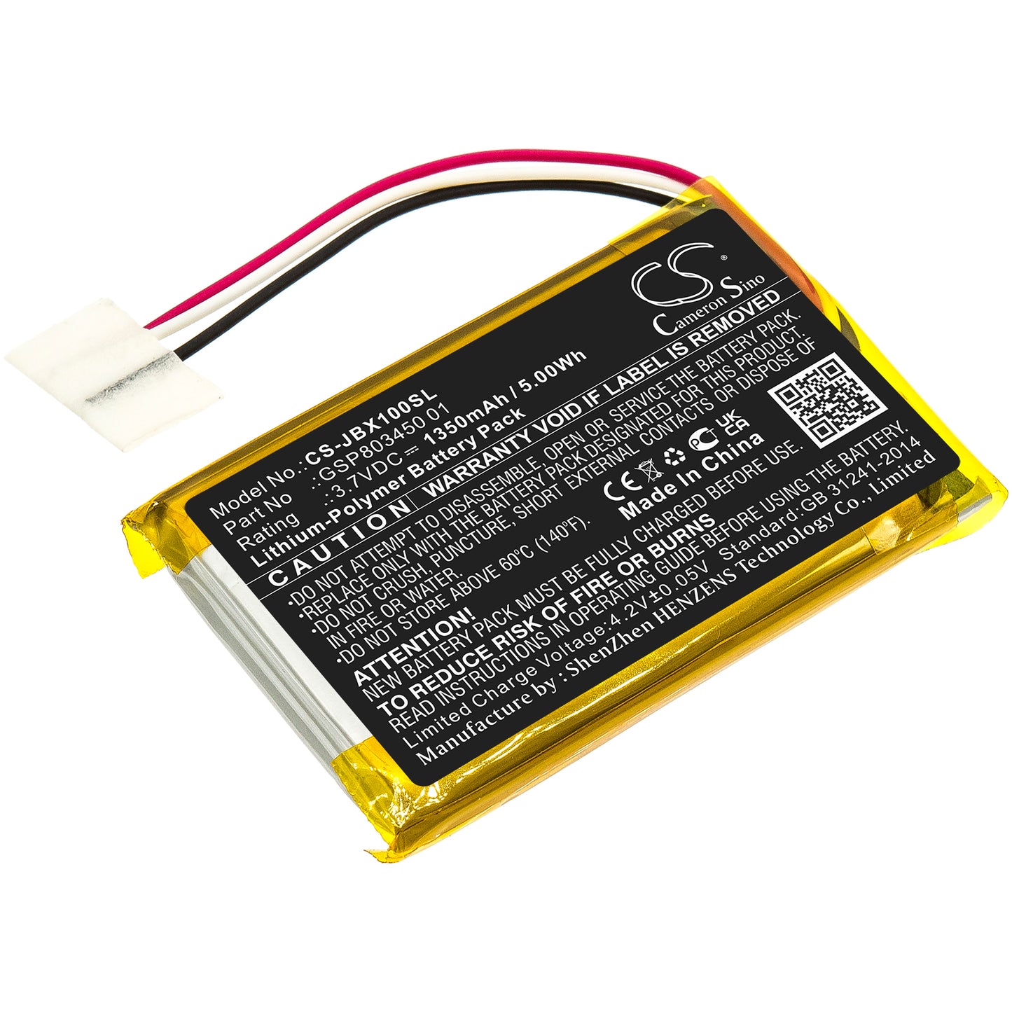 CS-JBX100SL Replacement Battery – Compatible with Free Charging Case, Free X TWS Charging Case