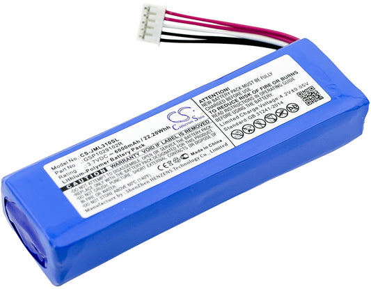 3.7V 6000mAh/22.20Wh Li-Polymer Speaker Battery for JBL