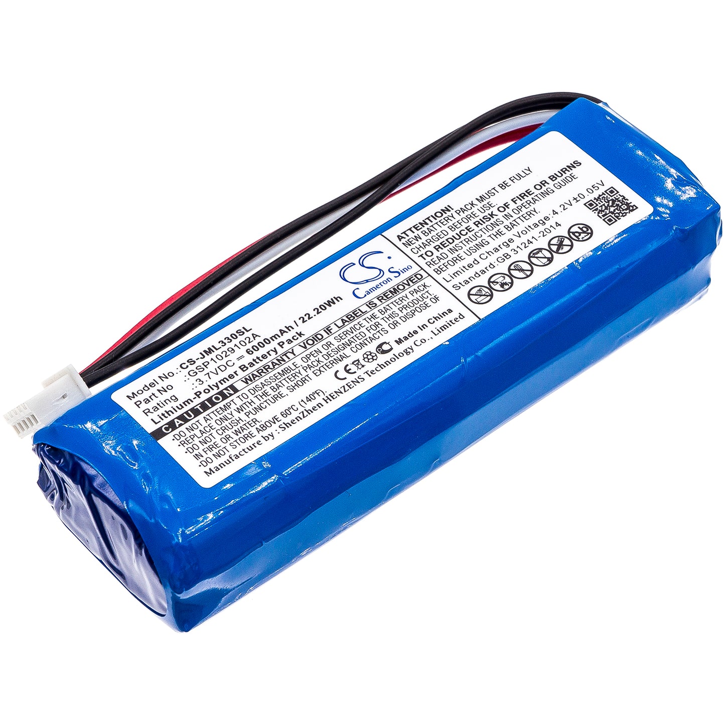 3.7V 6000mAh/22.20Wh Li-Polymer Speaker Battery for JBL
