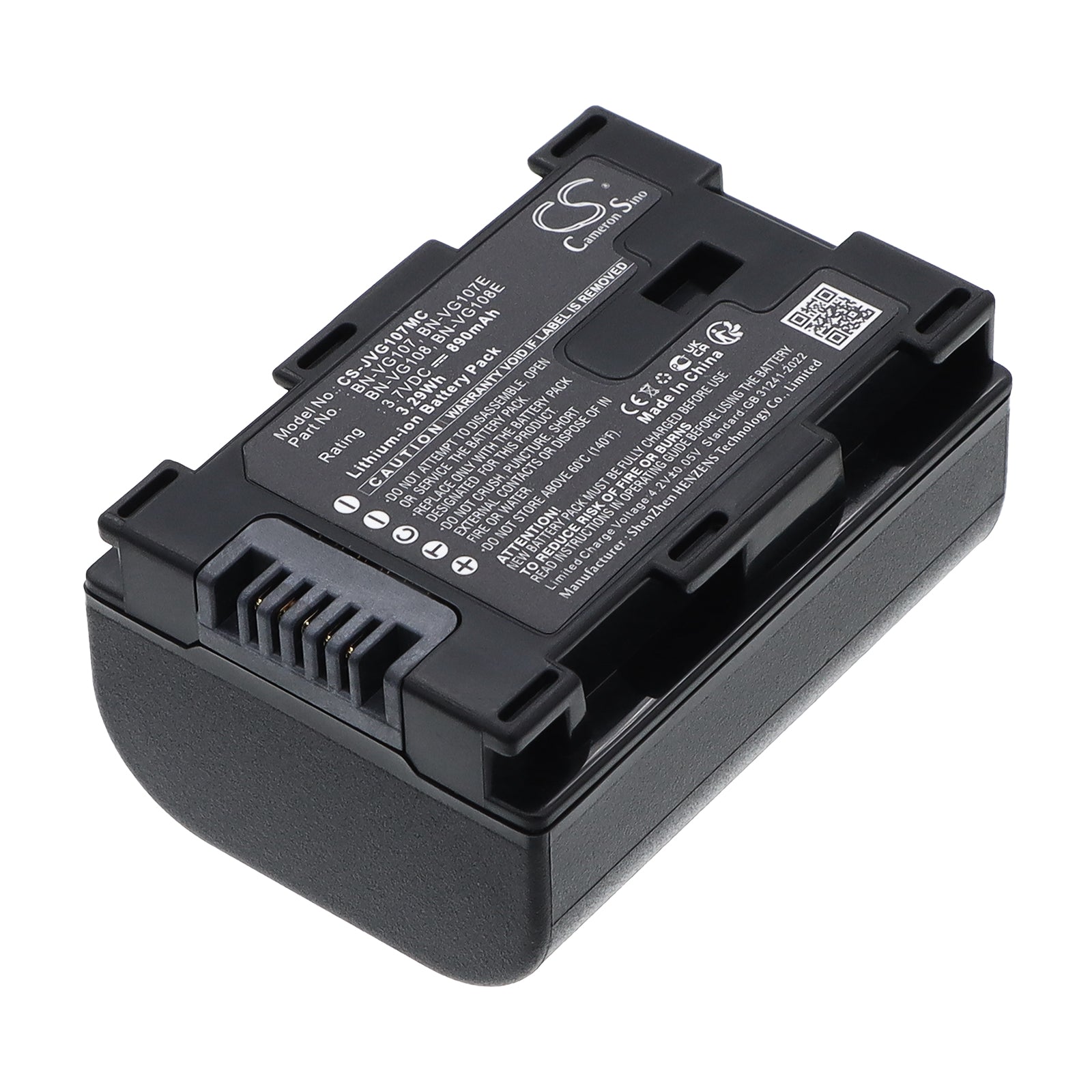 3.7V 890mAh/3.29Wh Li-ion Camera Battery for JVC