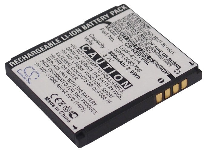 3.7V 800mAh Li-ion Mobile/SmartPhone Battery for LG