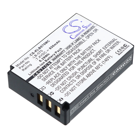 7.4V 850mAh/6.29Wh Li-ion Camera Battery for Kodak