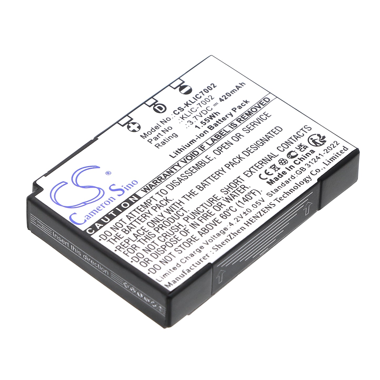 CS-KLIC7002 Replacement Battery – Compatible with EasyShare V530, EasyShare V530 Zoom, EasyShare V603, EasyShare V603 Zoom
