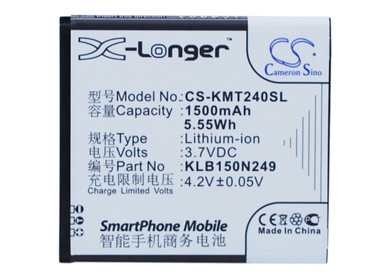 3.7V 1500mAh/5.55Wh Li-ion Mobile/SmartPhone Battery for KAZAM