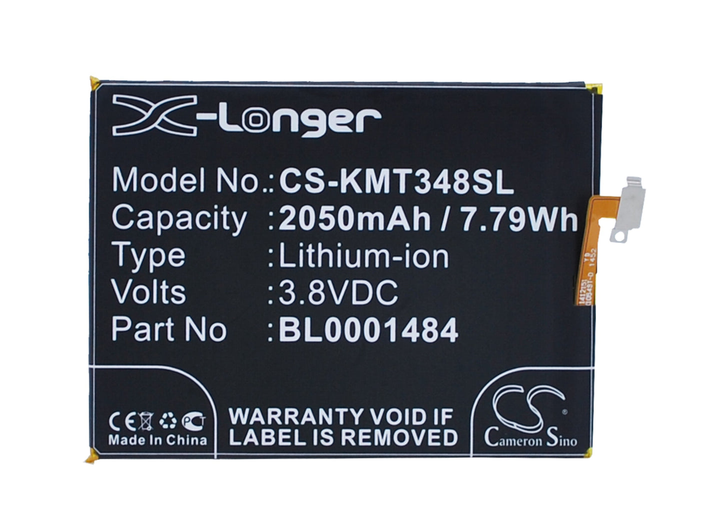 3.8V 2050mAh/7.79Wh Li-ion Mobile/SmartPhone Battery for KAZAM