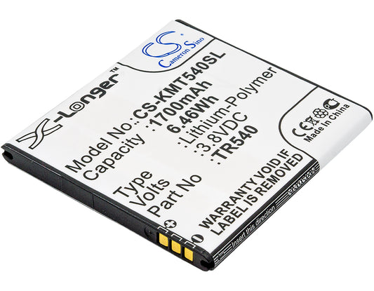 3.8V 1700mAh/6.46Wh Li-Polymer Mobile/SmartPhone Battery for KAZAM