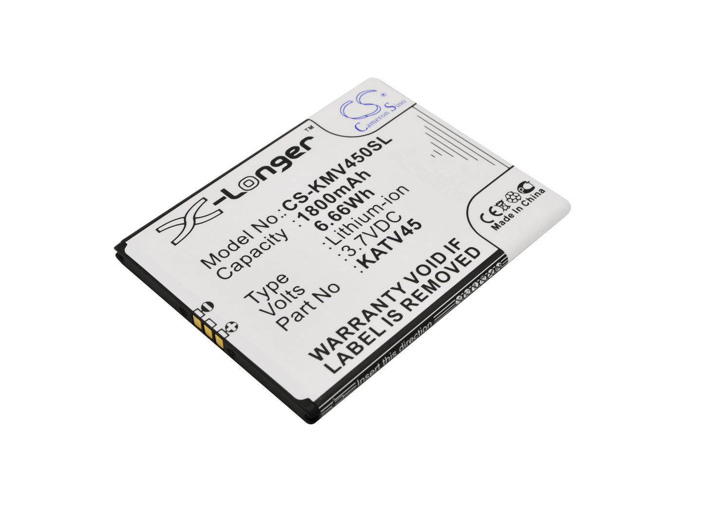3.7V 1800mAh/6.66Wh Li-ion Mobile/SmartPhone Battery for KAZAM